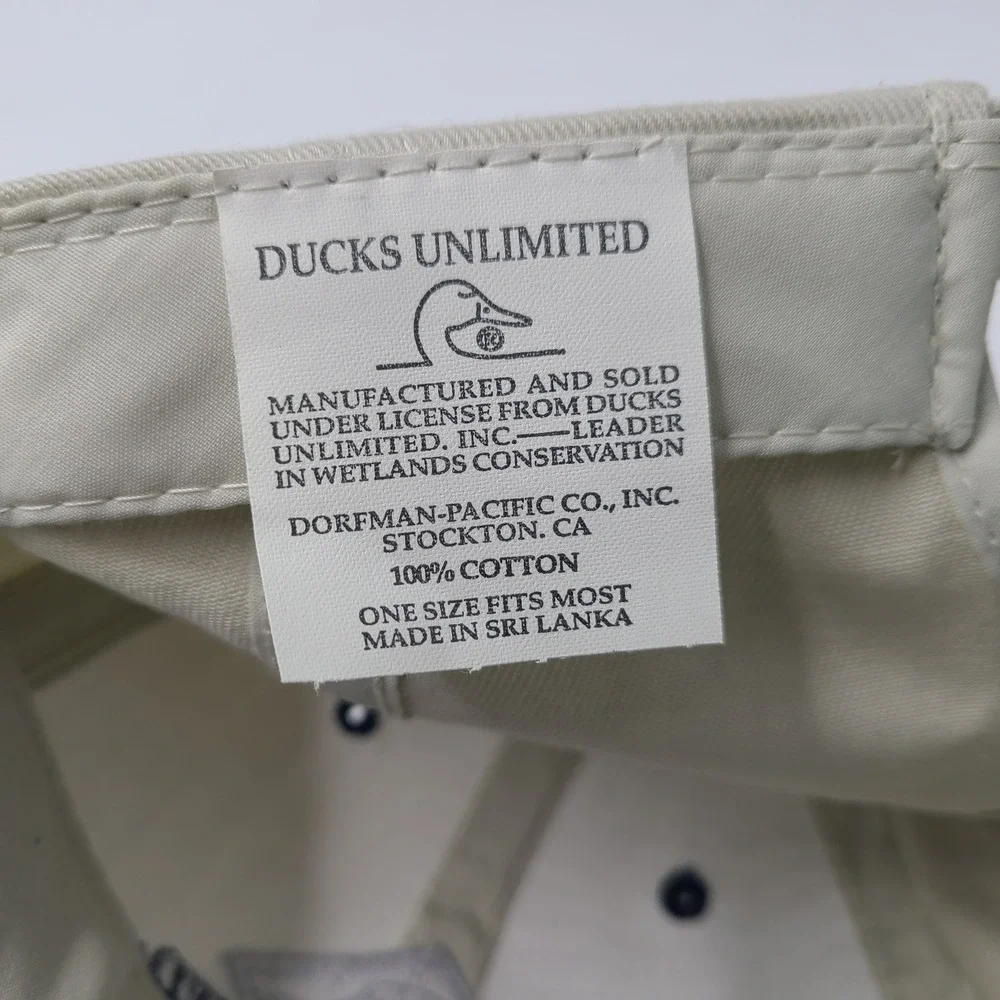 Ducks Unlimited Hat Strapback (Fits Small) Beige Blue Outdoors Hunt Casual‎ Men